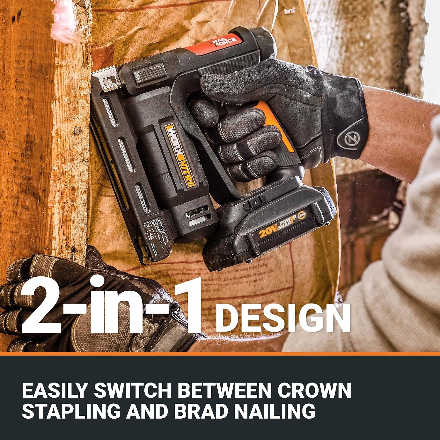 Worx Nitro WX843L 20V Power Share 3/8' Cordless Crown Stapler