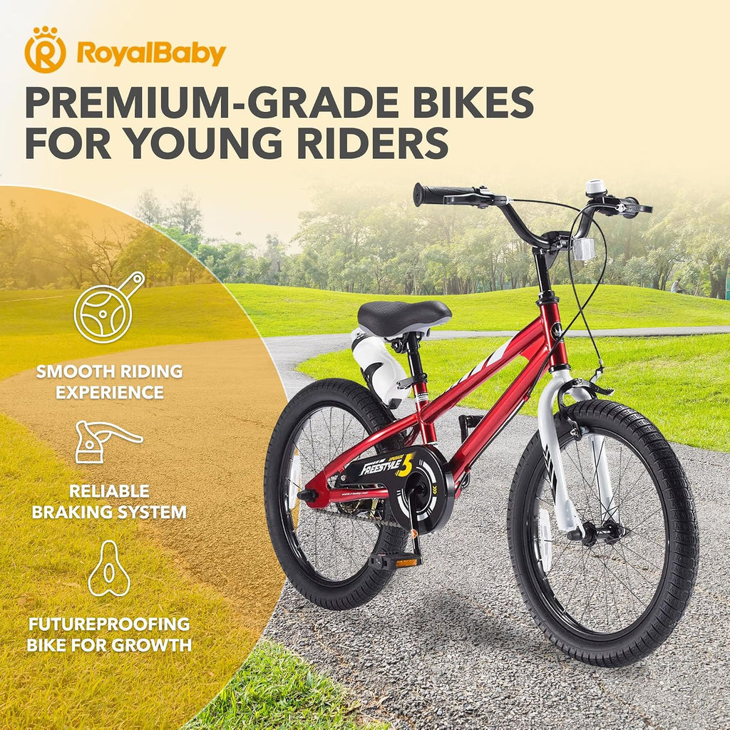 RoyalBaby Kids Bike with Dual Handbrake for Beginners,12 14 16 18 20 Inch Bicycle for Boys & Girls Ages 3-10 Years