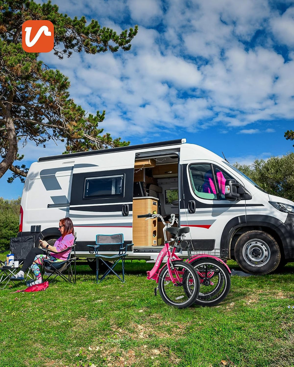 VIRIBUS Folding Tricycle for Adults, 20 inch Foldable Adult Tricycle 1 or 7 Speed Speed with Basket, Folding 3 Wheel Bikes for Adults Senior Women Men, Collapsible Mini Trike, Three Wheeler 330lb.