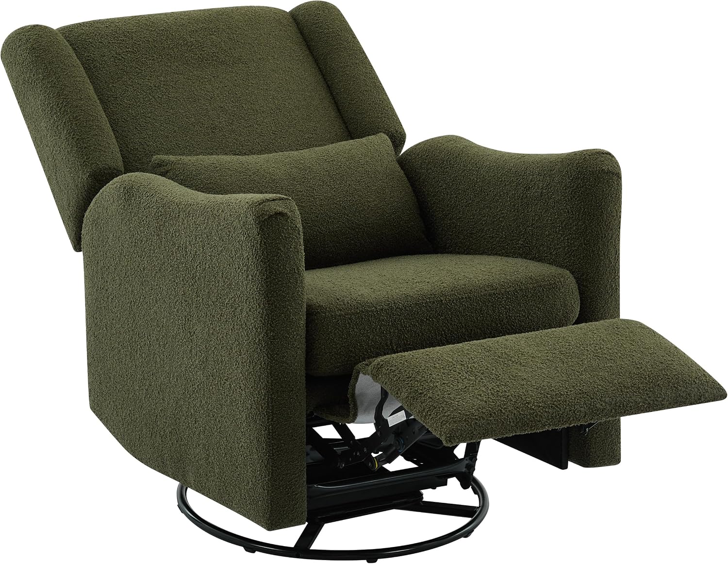 JIVOIT Modern Swivel Rocker Recliner Chair, 29.5'' Wide Wingback Swivel Rocker Recliner Chair, Linen Fabric Rocking Chair Nursery Chair for Living Room, Apartment (Seaweed Green/79)
