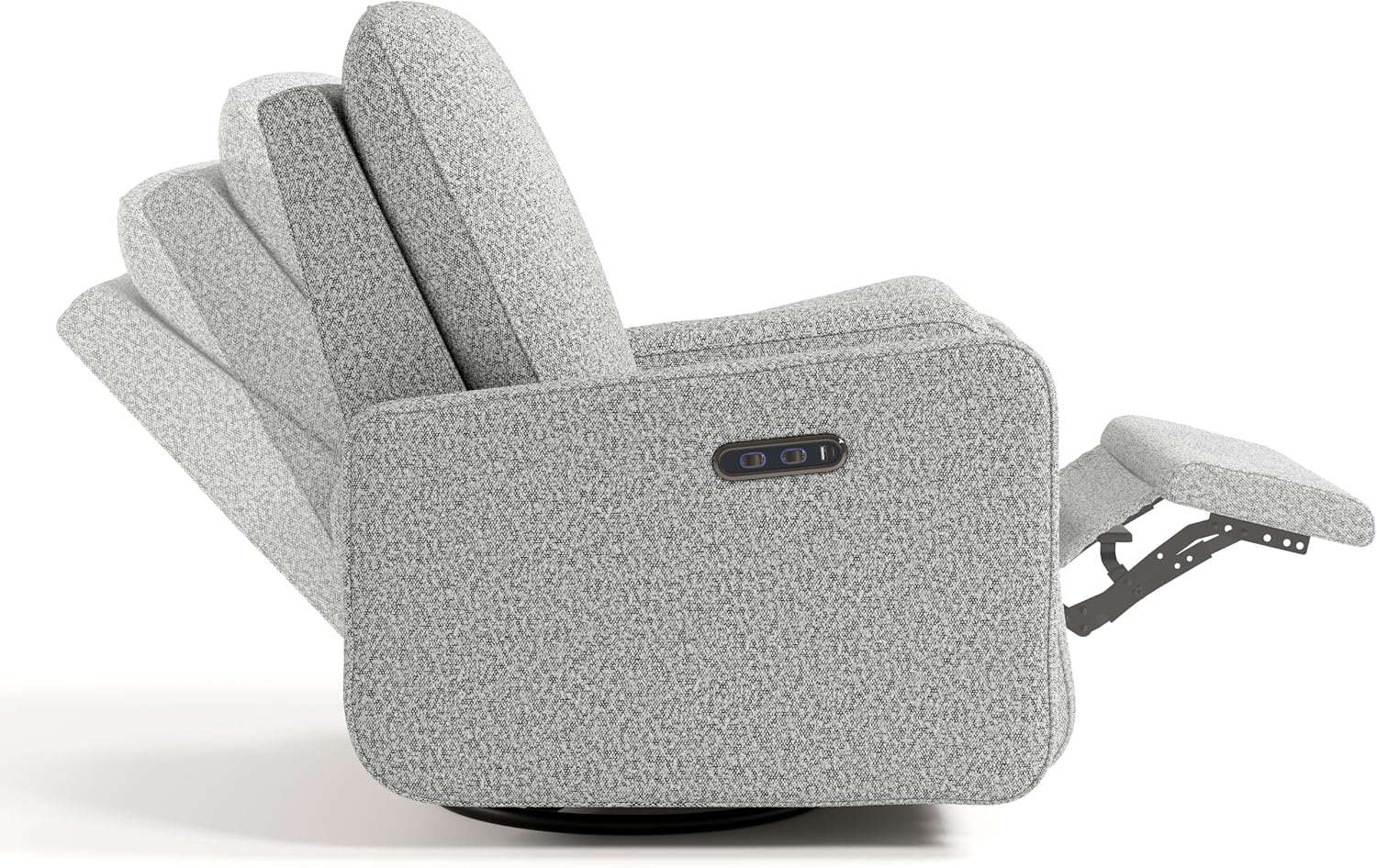 Graco Teddi Power Recliner Swivel Glider, Electronic Power Recline, Oeko-TEX 100 Certified, USB-A & USB-C Charger, Premium Cushioning & Comfort – (Salt & Pepper Boucle)