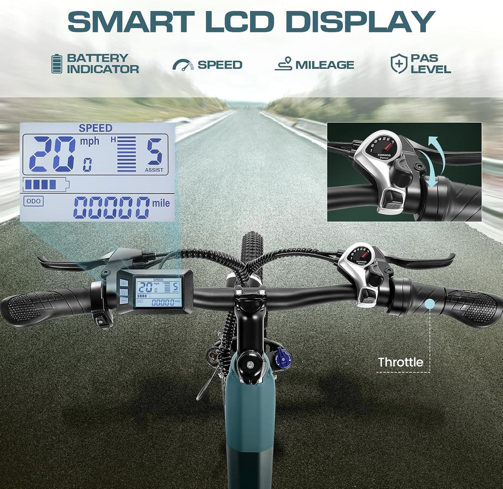 Wooken Gale 1500W Electric Bike 26' x 4.0 Fat Tire Electric Bike, EBike for Adults with 48V 720WH Removable Battery, Up to 60Miles Ebikes,7 Speed,SGS Certified to UL2849