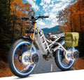 eAhora 2025 Romeo Pro 2 Electric Bike for Adults 4000W Dual Motor Electric Bicycle 46MPH 52V 70Ah 200+Miles Long Range 26 * 4.0 Fat Tire Full Suspension Electric Mountain Bike with Rack+Bag Gray