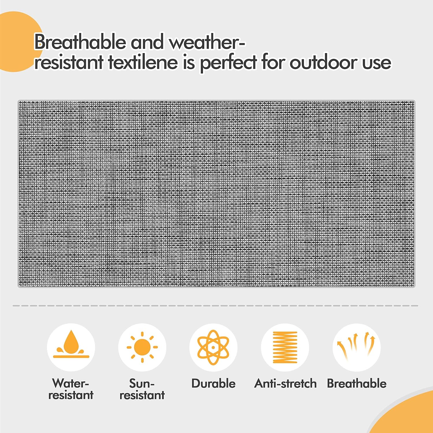 Yaheetech 2-Seat Outdoor Glider with Center Table, Patio Rocking Loveseat with Breathable Mesh Sturdy Metal Frame for Garden Pool Lawn, Gray