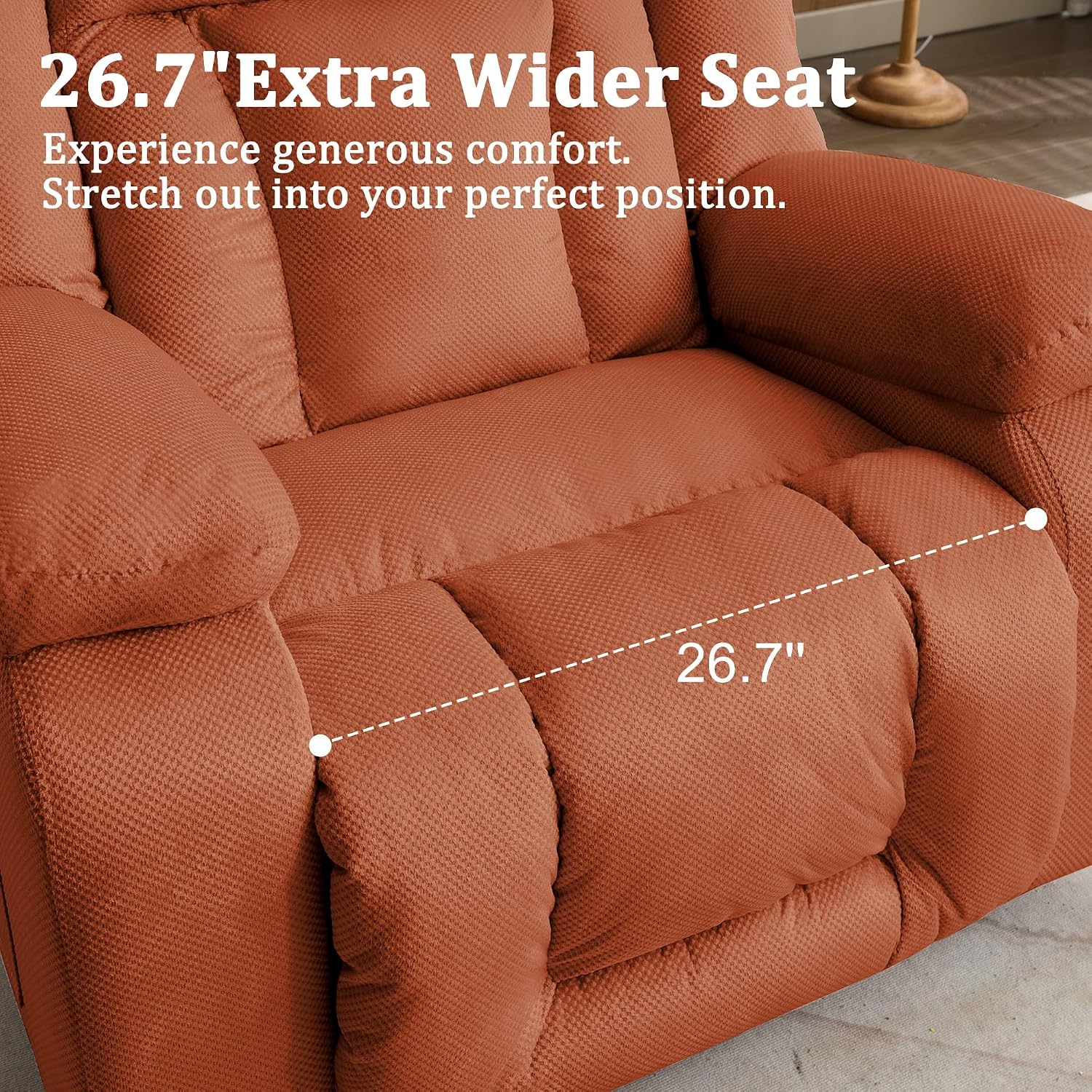 Korser Rocker Recliner Chairs for Adults, Swivel Rocking Chair with Heat and Massage, Modern Electric Recliner with Extra Wide, Waffle Fabric Massage Chair Recliner for Living Room, Bedroom