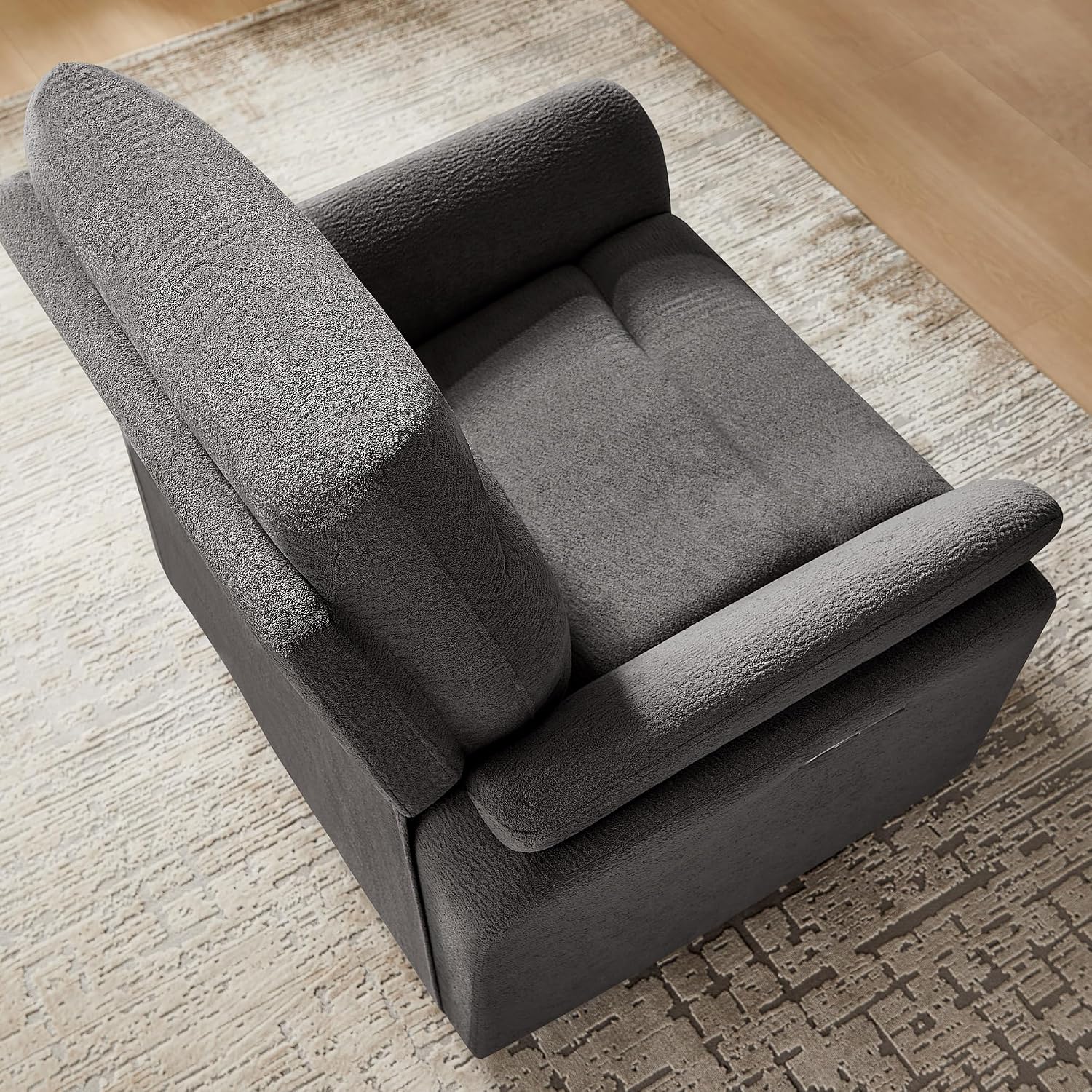VANOMi Power Recliner Chair Swivel Glider, Electric Rocking Recliner Chairs with USB and Type-C Ports, Nursery Chair Recliner for Office, Living Room, Bedroom（Dark Gray）
