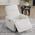 CHITA Power Recliner Chair Swivel Glider with Adjustable Power Headrest, FSC Certified Electronic Modern Nursery Rocking Chair with USB and Type-C Ports, Boucle White