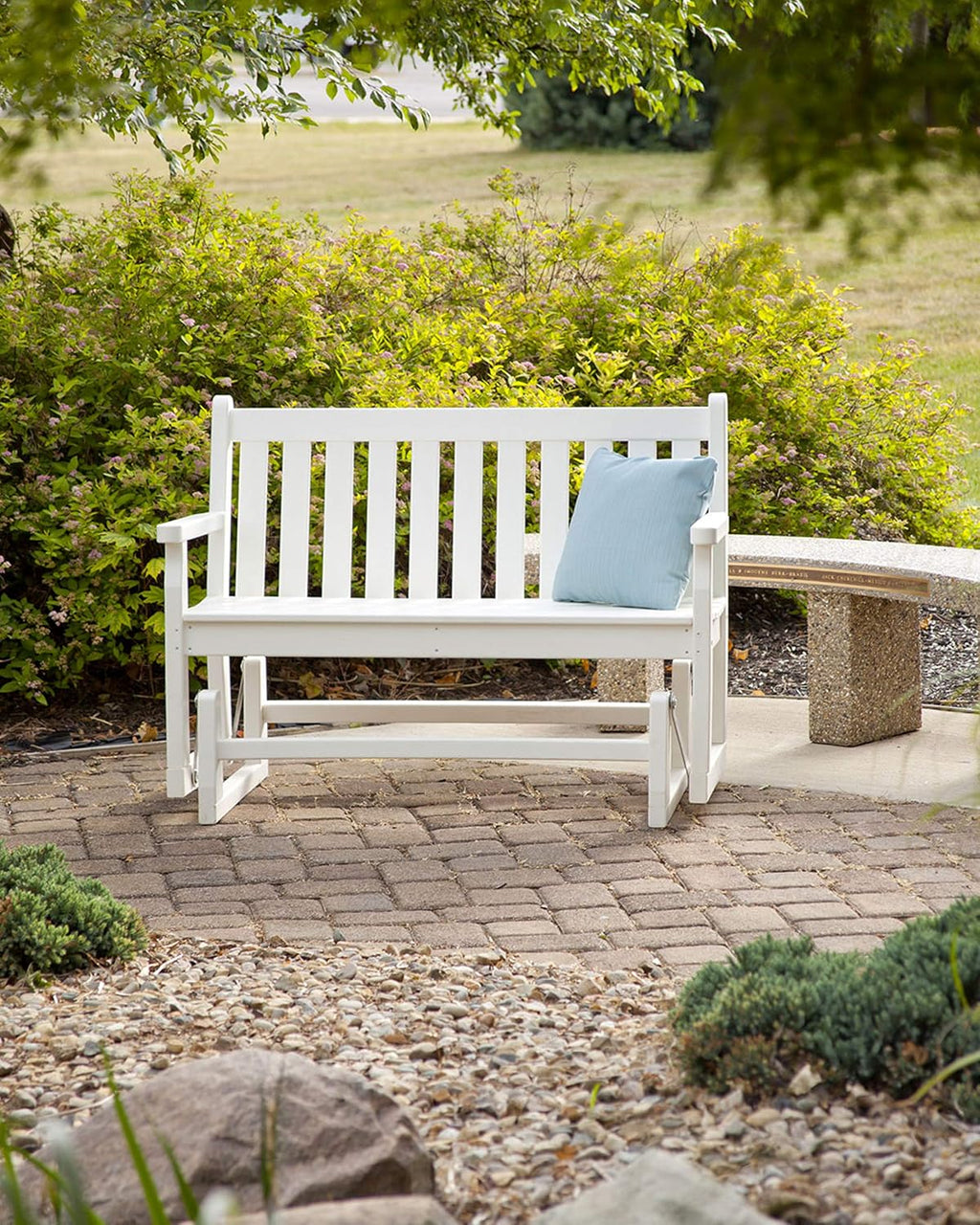 POLYWOOD TGG48TE Traditional Garden 48-Inch Glider, Teak