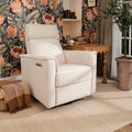 Namesake Willa Pro Power Recliner and Swivel Glider in Performance Cream Eco-Weave, Built-in USB Charging Port, Adjustable Headrest and Lumbar Support | Greenguard Gold and CertiPUR-US® Certified
