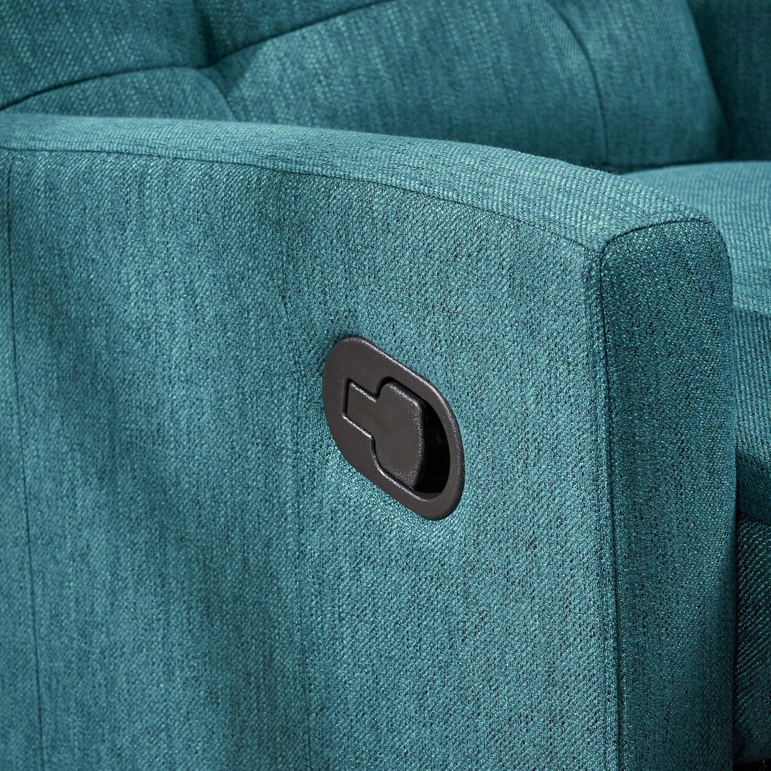 Christopher Knight Home Ishtar Glider Swivel Push Back Nursery Recliner, Teal, Black 35.75D x 25W x 39H in