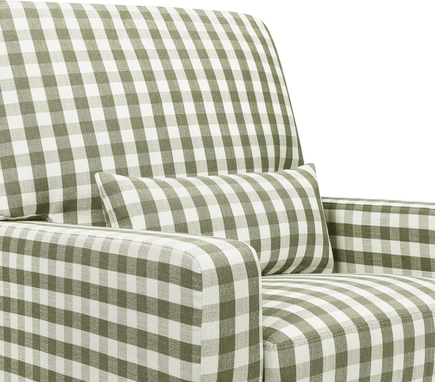 Namesake Crawford 360° Swivel Glider Nursery Chair - GREENGUARD Certified, Ultra Cozy Swivel Rocker - Versalite Glider Rocking Chair for Nursery, Living Room - Green Gingham