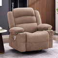 Rocker Recliner Chair with Heat and Massage, 360° Swivel Nursery Rocking Chairs for Adults, Oversized Recliner Single Sofa Seat with Cup Holders, Lazy Boy Recliner Single Sofa (Manual, Brown)