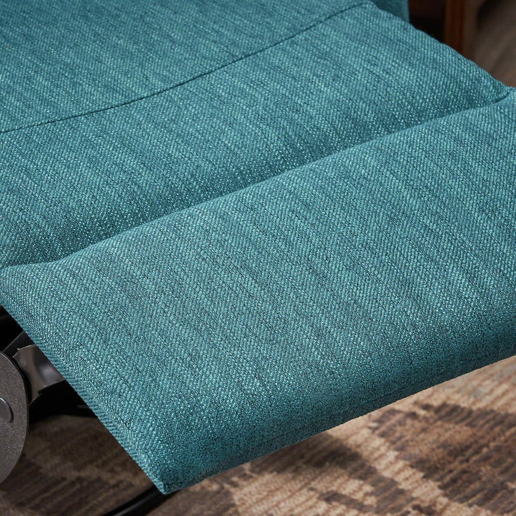 Christopher Knight Home Ishtar Glider Swivel Push Back Nursery Recliner, Teal, Black 35.75D x 25W x 39H in